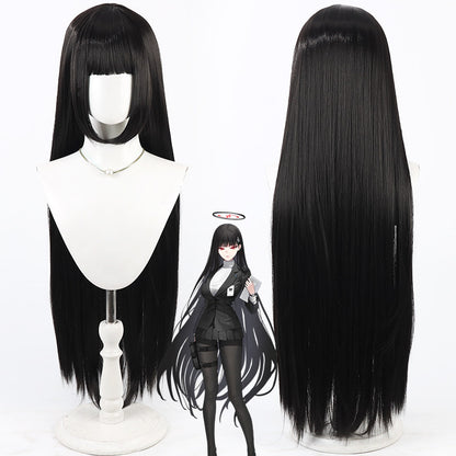 Cosplay Wigs Tsukatsuki Rio Black Loose Wigs Blue Archive