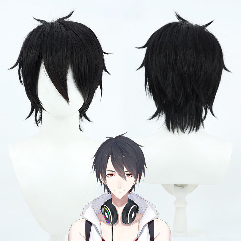 Cosplay Wigs Yumeoi Kakeru NIJISANJI VTuber Black Wig