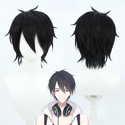 Cosplay Wigs Yumeoi Kakeru NIJISANJI VTuber Black Wig