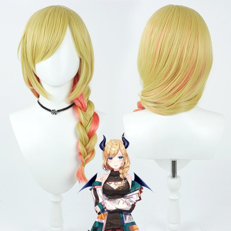Cosplay Wigs Yuzuki Choco Gold Gradient Wigs Hololive 2nd Gen VTuber