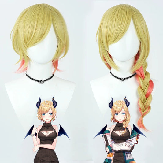 Cosplay Wigs Yuzuki Choco Gold Gradient Wigs Hololive 2nd Gen VTuber