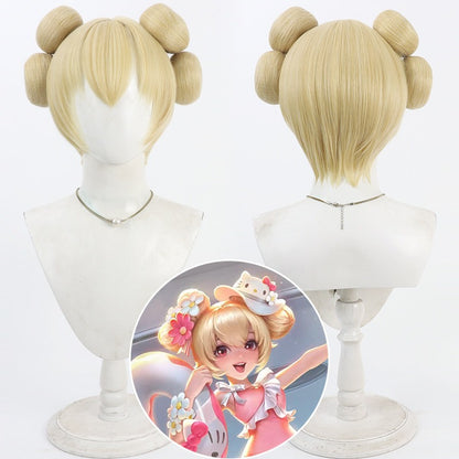 Cosplay Wigs iao Qiao Beach Babe Honor of Kings Yellow Wigs