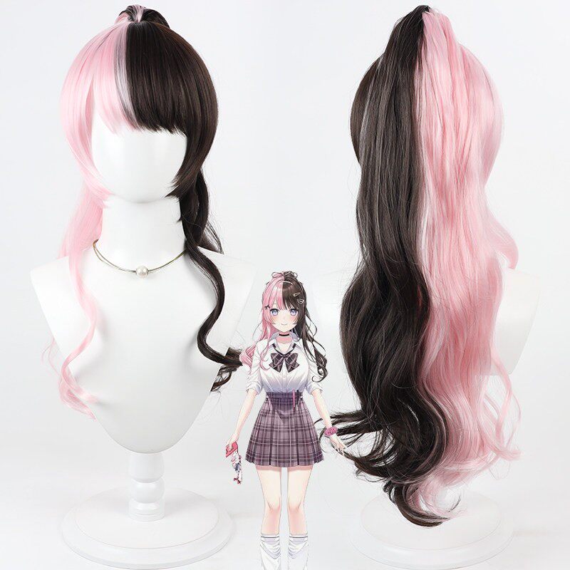 Cosplay Wigss Tachibana Hinano VSPO! VTuber Split Ponytail Two Tone Wigs
