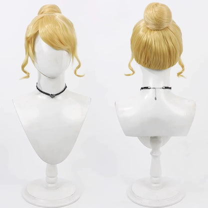 Disney Cinderella Cosplay Wigss Golden, single piece bun