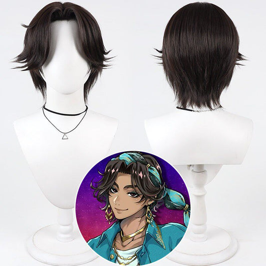 Disney Twisted-Wonderland Cosplay Wigs Minajael Jasmine Daily Brown Wigs
