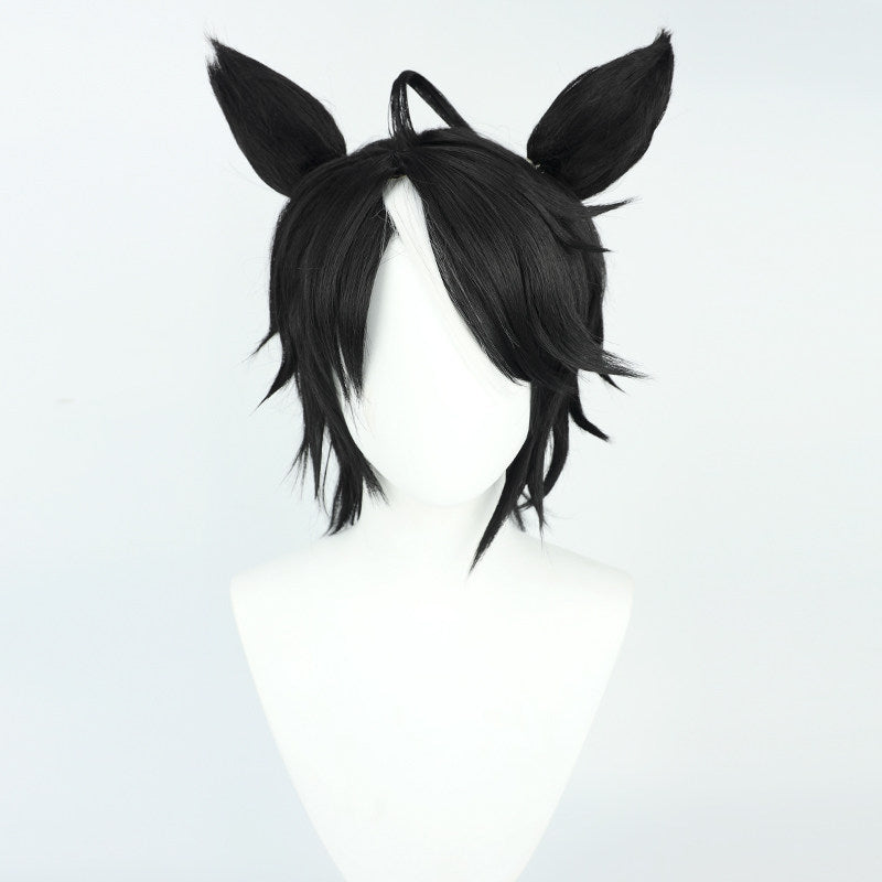 Fuji Kiseki Cosplay Wigs Pretty Derby Short Black Ponytail