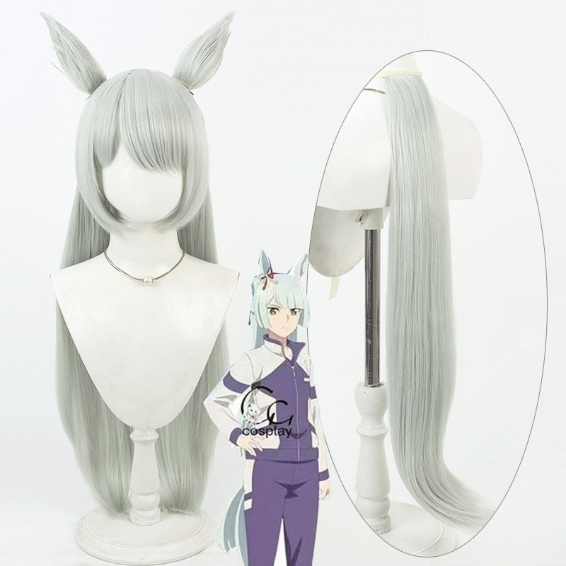 Fujimasa March Cosplay Wigs Mint Green Ears Tail Umamusume:Pretty Derby
