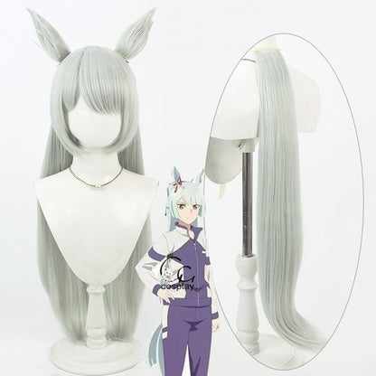 Fujimasa March Cosplay Wigs Mint Green Ears Tail Umamusume:Pretty Derby
