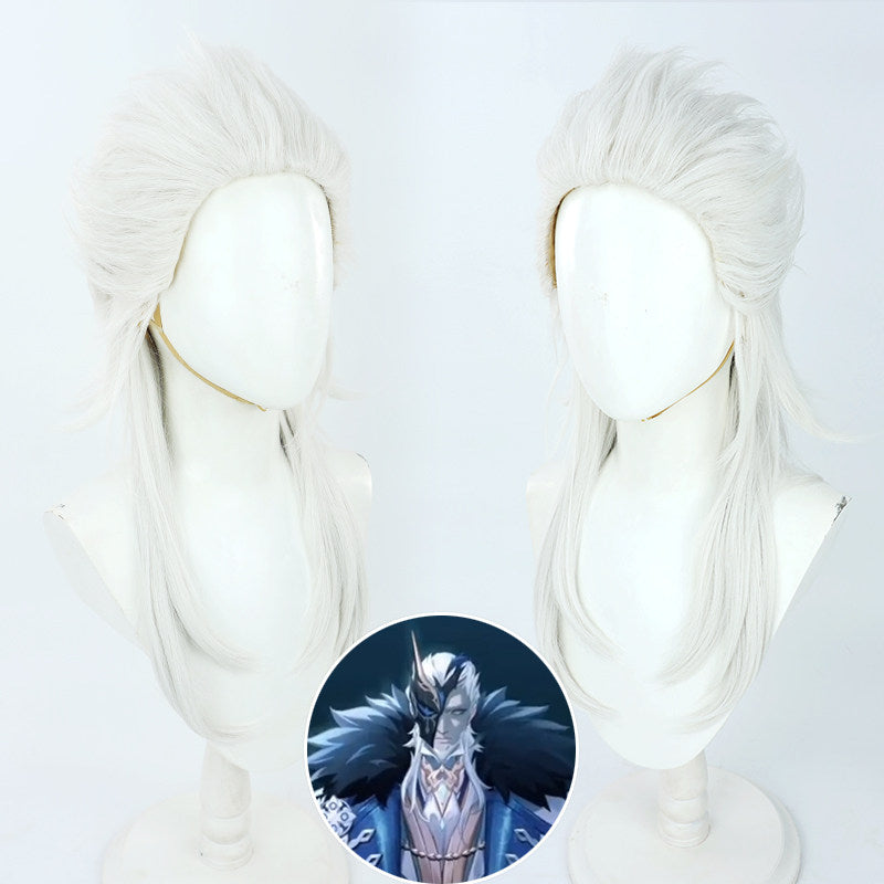 Game Cosplay Wigs Pierro the Jester Silver Wigs Genshin Impact