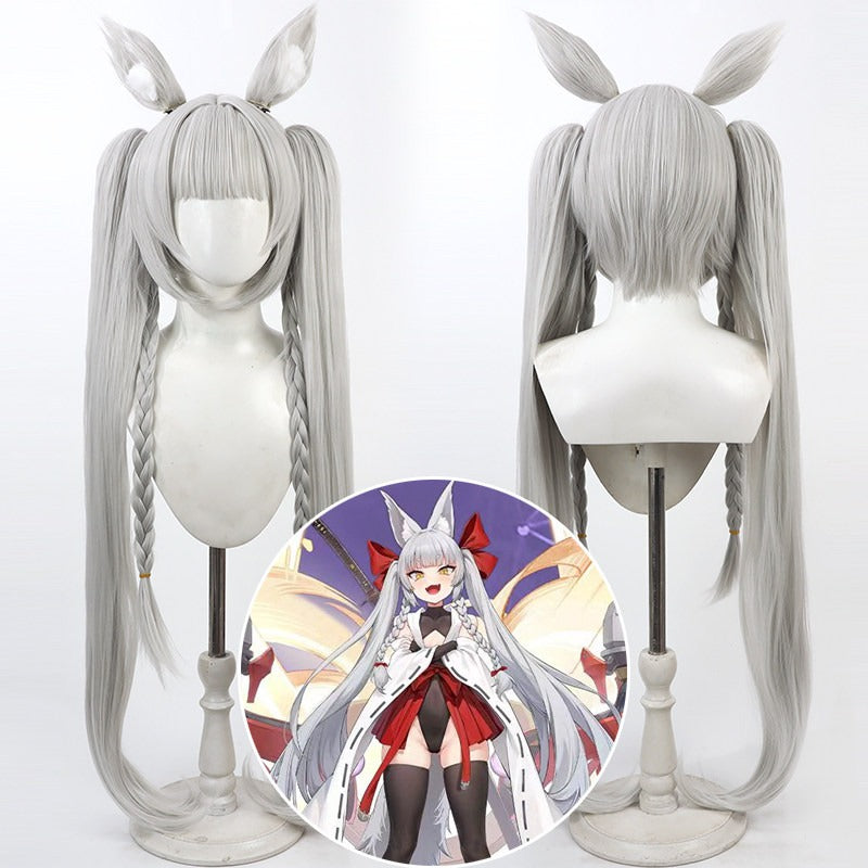 Games Cosplay Wigs Azur Lane IJN Asanagi Silver Wigs