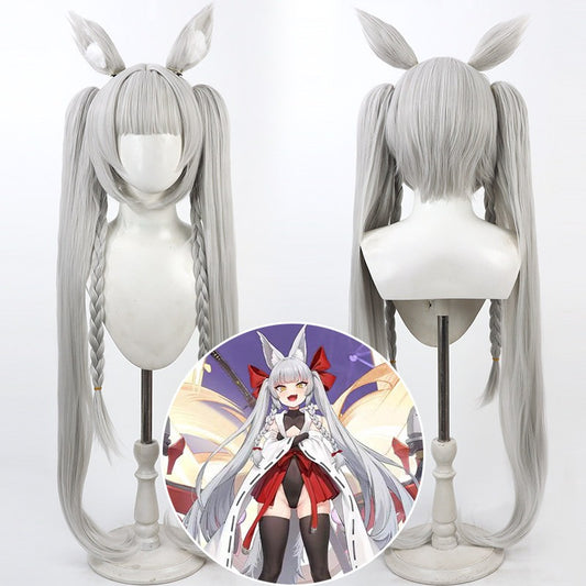 Games Cosplay Wigs Azur Lane IJN Asanagi Silver Wigs