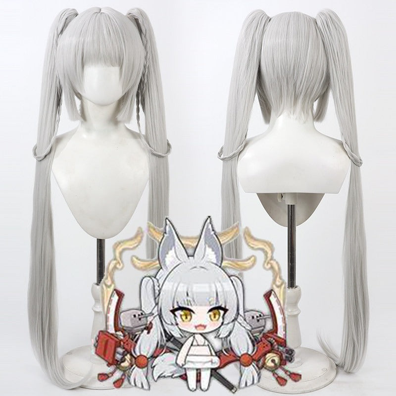 Games Cosplay Wigs Azur Lane IJN Asanagi Silver Wigs