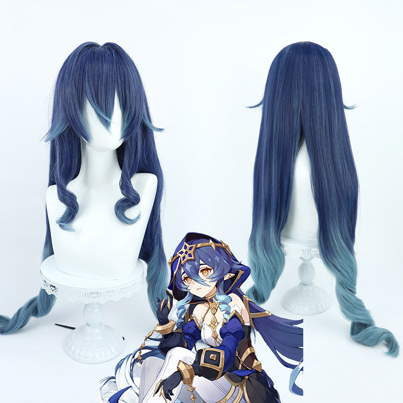Games Cosplay Wigs Layla Gradient Curly Wigs Genshin Impact