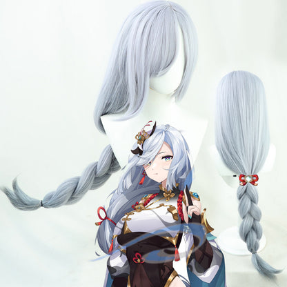 Games Cosplay Wigs Shenhe Genshin Impact Gradient Thick Braid Wigs