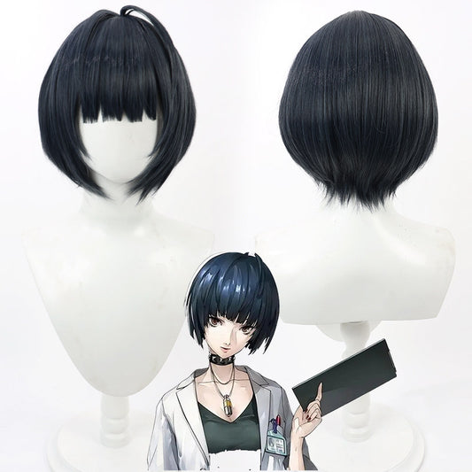 Games Cosplay Wigs Takemi Tae Navy Bob Scalp Wig Persona 5 Royal