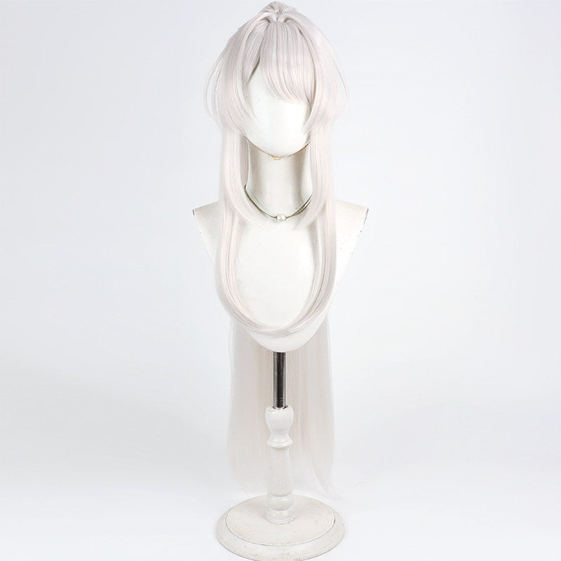 Games Cosplay Wigs Wuthering Waves Hiyuki White Split Ponytail Wigs