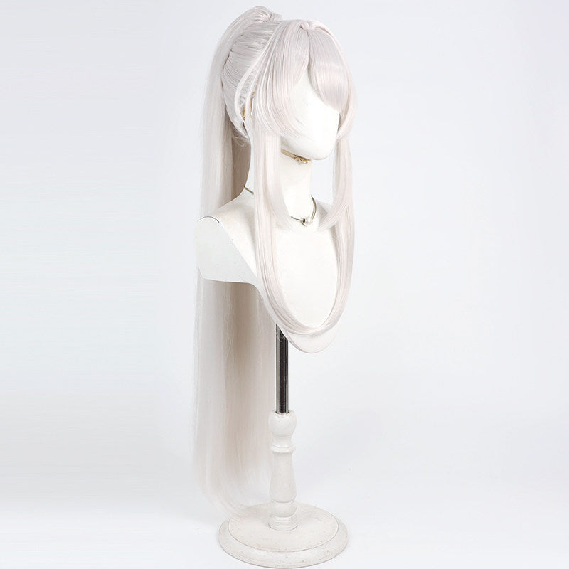 Games Cosplay Wigs Wuthering Waves Hiyuki White Split Ponytail Wigs