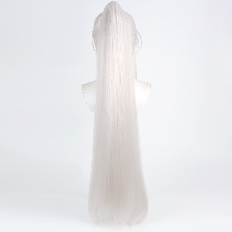 Games Cosplay Wigs Wuthering Waves Hiyuki White Split Ponytail Wigs