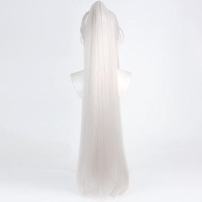 Games Cosplay Wigs Wuthering Waves Hiyuki White Split Ponytail Wigs