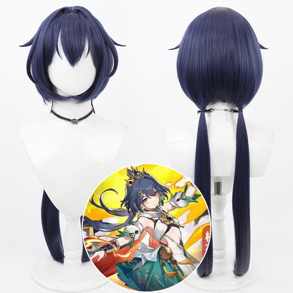 Games Cosplay Wigs Yunli Dark Blue Wigs Honkai: Star Rail