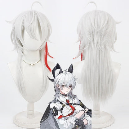 Games Cosplay Wigs Zanny Wuthering Waves Silver Wigs Red Highlight