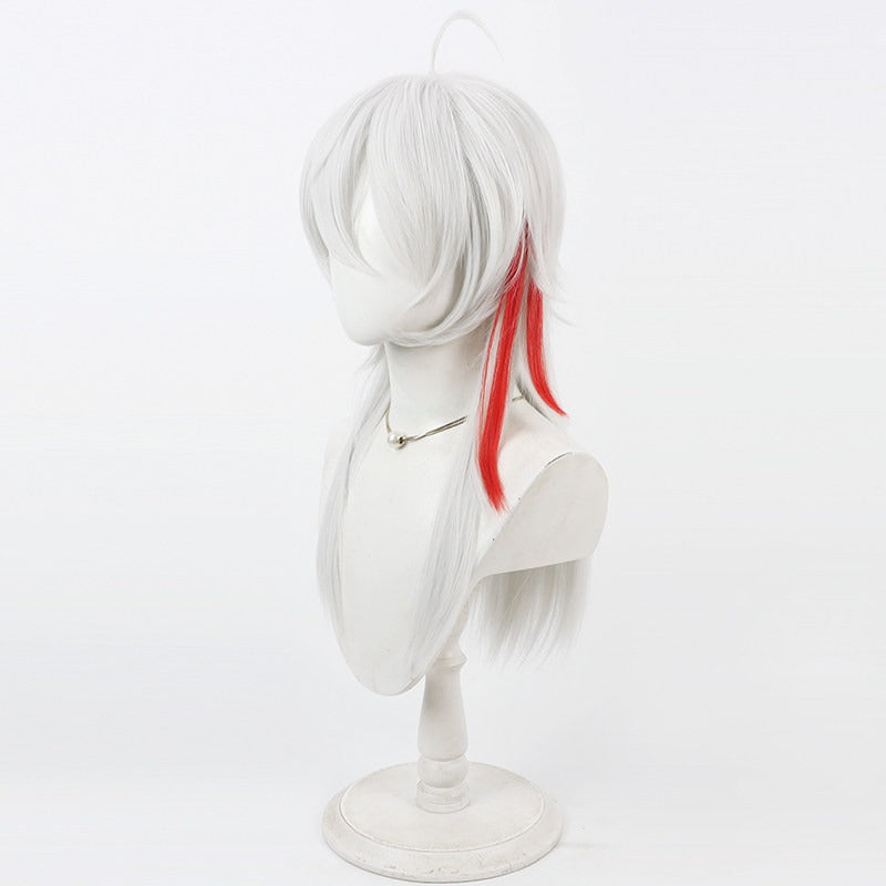 Games Cosplay Wigs Zanny Wuthering Waves Silver Wigs Red Highlight