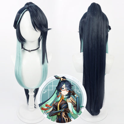 Games Genshin Impact Cosplay Wigs Cloud Retainer Split Ponytail Wigs