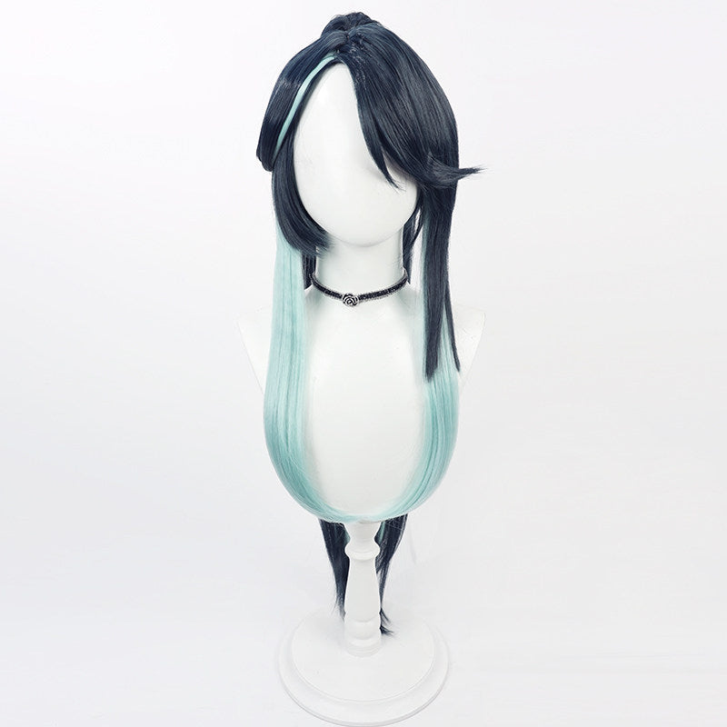 Games Genshin Impact Cosplay Wigs Cloud Retainer Split Ponytail Wigs