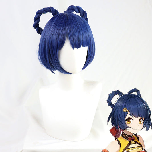 Genshin Impact Cosplay Wigs Xiangling Blue Wigs