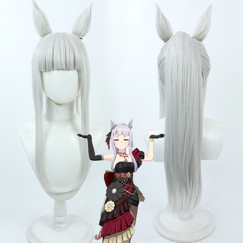 Gold Ship Cosplay Wigs La mode 564 Silver Grey WIgs Umamusume: Pretty Derby