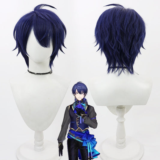 Harusaki Air Cosplay Wigs Dark Blue Short Hair NIJISANJI Prince