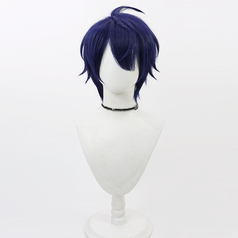 Harusaki Air Cosplay Wigs Dark Blue Short Hair NIJISANJI Prince