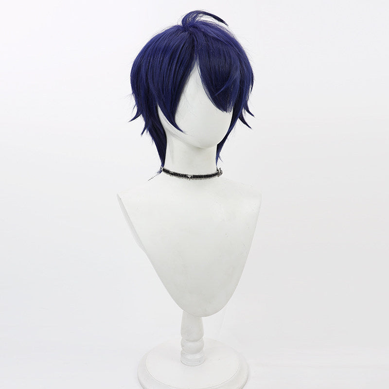 Harusaki Air Cosplay Wigs Dark Blue Short Hair NIJISANJI Prince