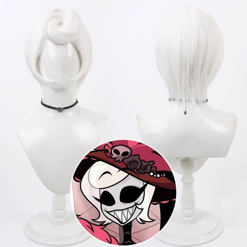 Hazbin Hotel Cosplay Wigs Rosie Pure White Wigs