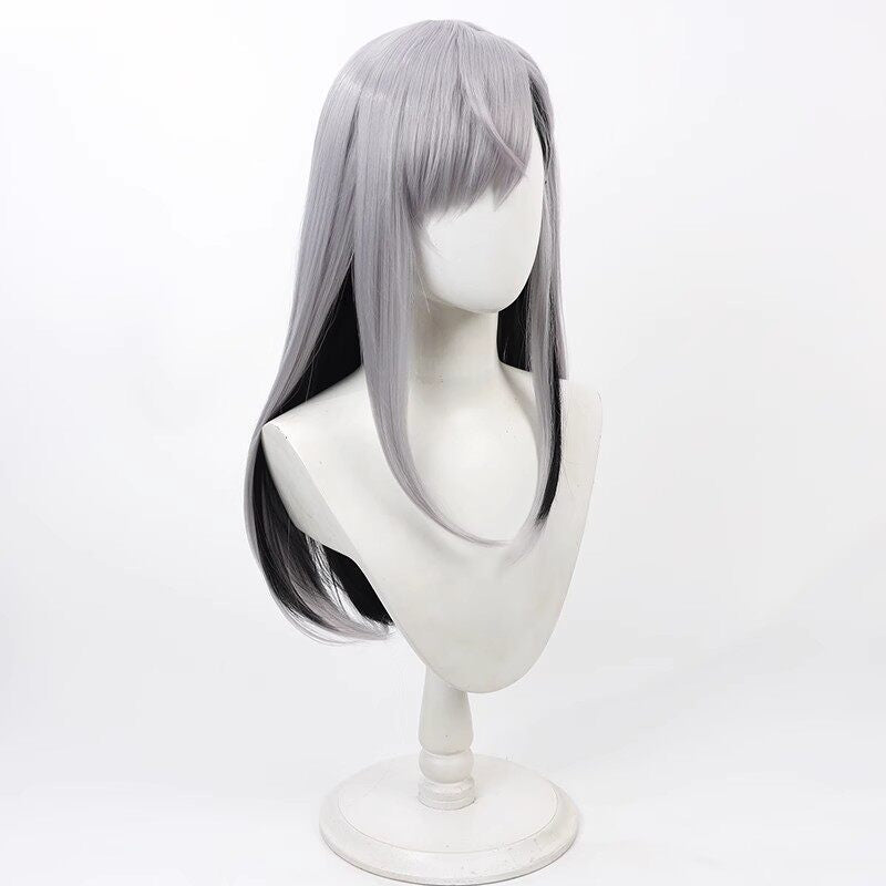 Higuchi Kaede Cosplay Wigs NIJISANJI Virtual YouTuber Grey Wigs