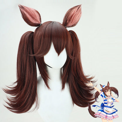 Hishi Akebono Cosplay Wigs Pretty Derby Matching Ears Tail