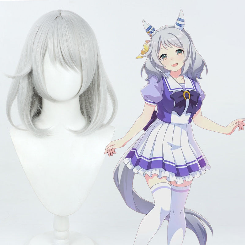 Hishi Miracle Cosplay Wigs Silver White Wigs Pretty Derby