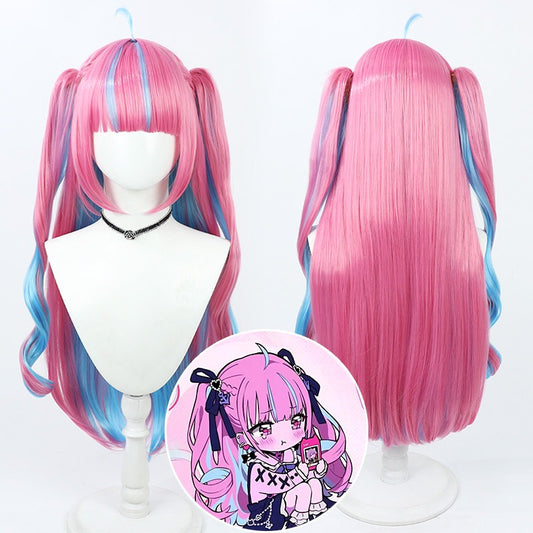 Hololive VTuber Minato Aqua Cosplay Wigs Split Ponytail Wigs