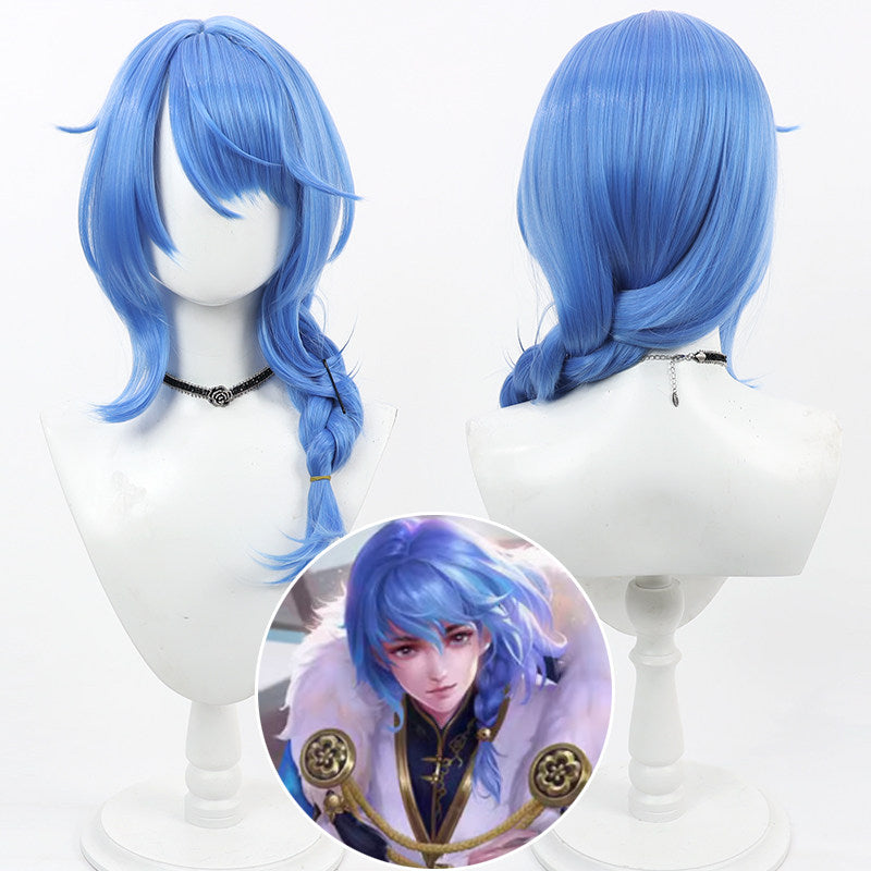 Honor of Kings Cosplay Wigs Yixing Snow Blossom Dark Blue Wigs