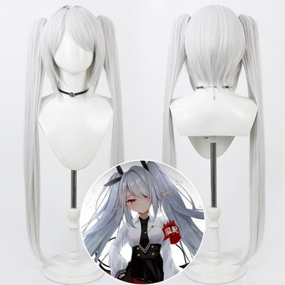 Iori Shiromi Cosplay Wigs Silver Twin Ponytail Wigs Blue Archive