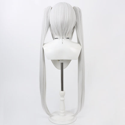 Iori Shiromi Cosplay Wigs Silver Twin Ponytail Wigs Blue Archive