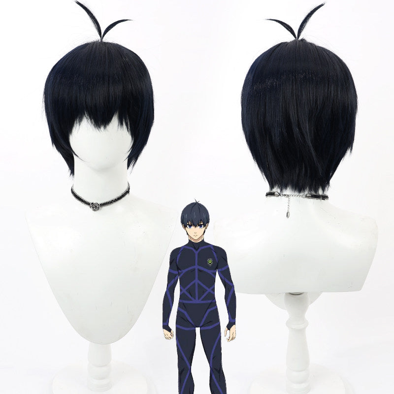 Isagi Yoichi Anime Cosplay Wigs Blue Lock Navy Wigs