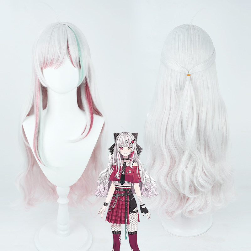 Ishigami Nozomi Cosplay Wigs Silver Triple Highlight NIJISANJI VTuber