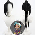 Jamil Viper Cosplay Wigs Disney Twisted-Wonderland Black Split Ponytail