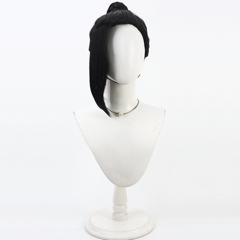 Jamil Viper Cosplay Wigs Disney Twisted-Wonderland Black Split Ponytail