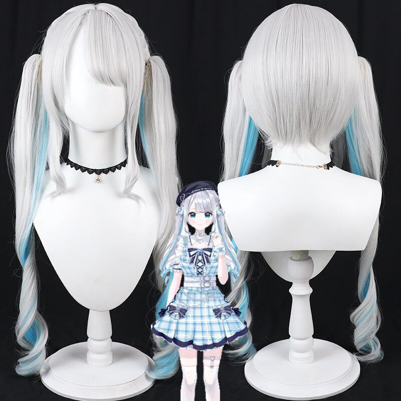 Kaga Sumire Cosplay Wigs VSPO! Vtuber Split Ponytail Wigs
