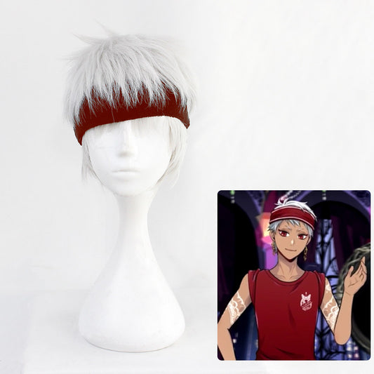Kalim Al-Asim Cosplay Wigs Silver White Disney Twisted-Wonderland
