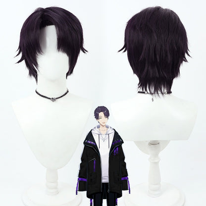 Kenmochi Toya Cosplay Wigs NIJISANJI VTuber Dark Purple Wigs