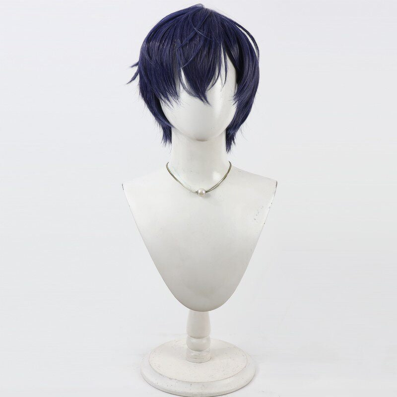 Koyanagi Rou Cosplay Wigs Dark Blue Wigs NIJISANJI VTuber