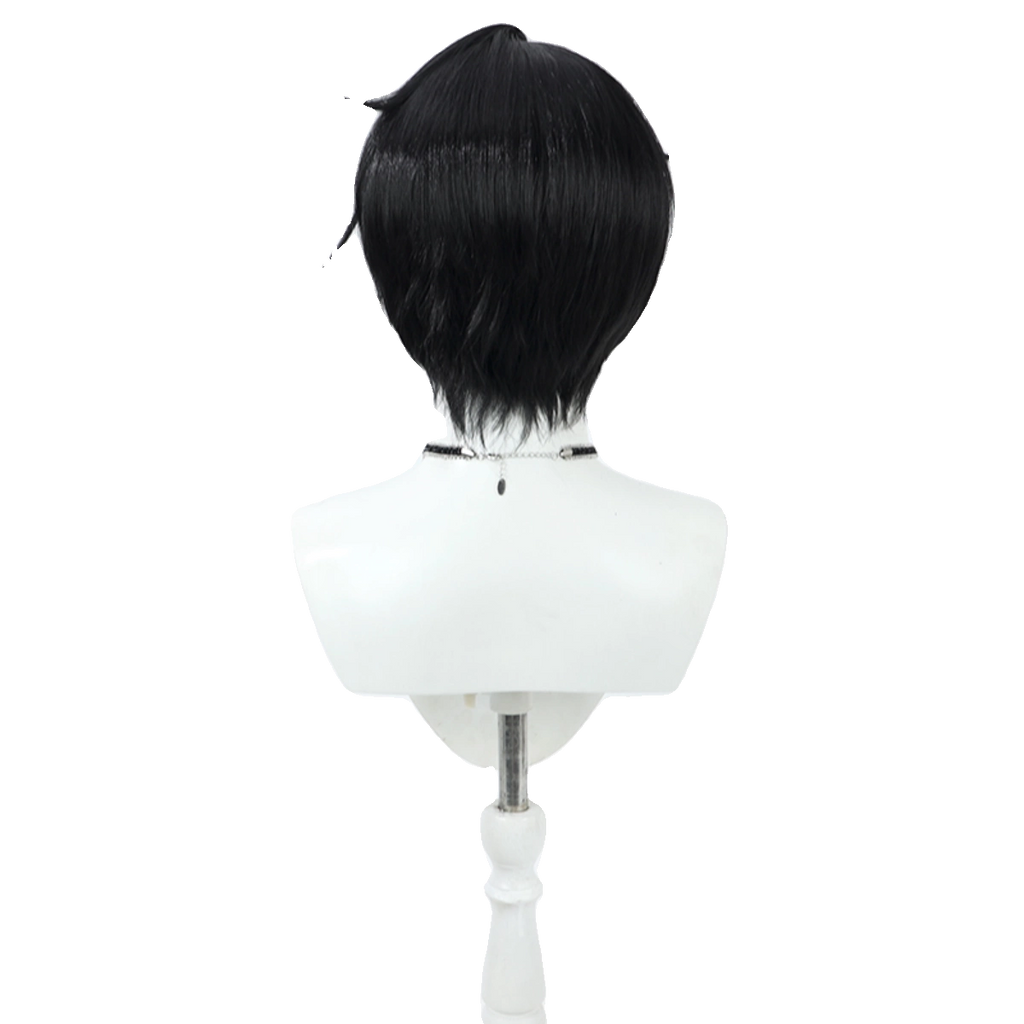 Kuzuha Cosplay Wigs NIJISANJI Black Hair Slight Flip Style